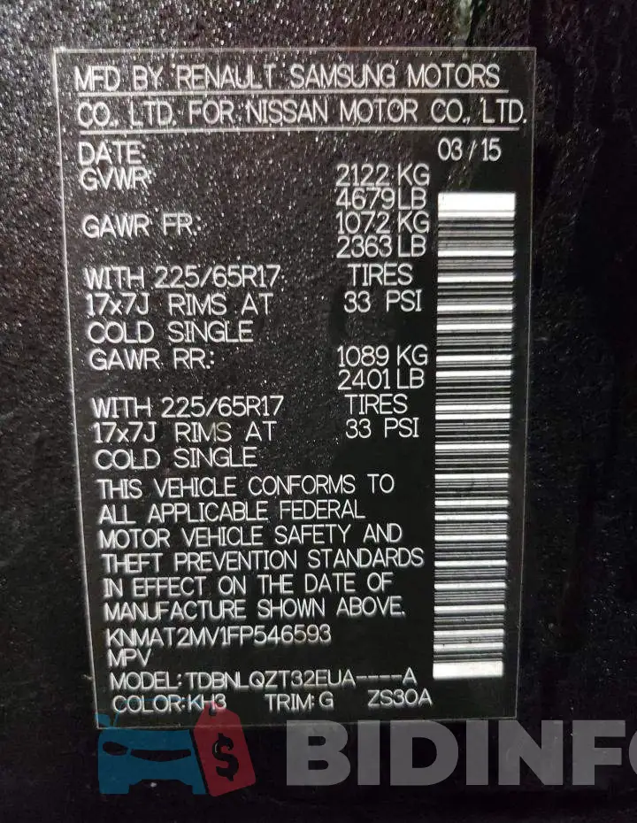 KNMAT2MV1FP546593 Photo# 13