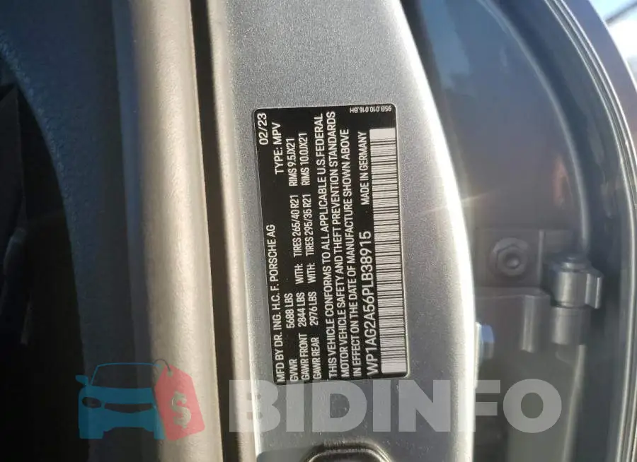 WP1AG2A56PLB38915 Photo# 12