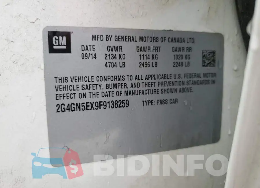 2G4GN5EX9F9138259 Photo# 12