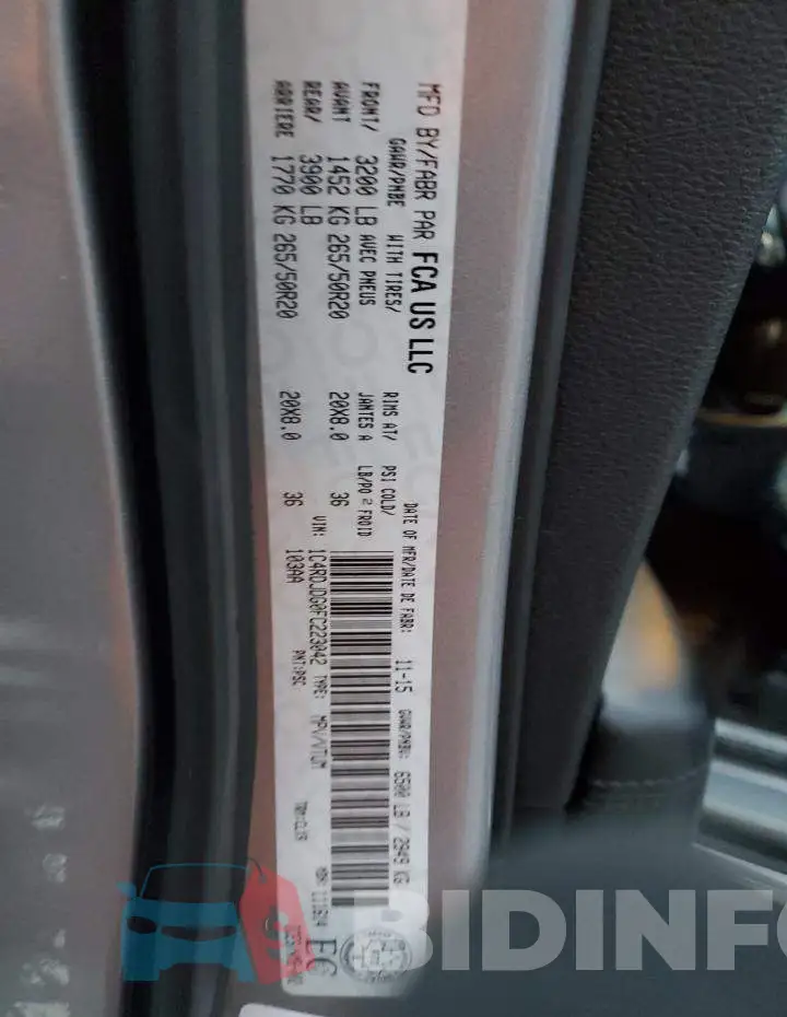 1C4RDJDG0FC223042 Photo# 13