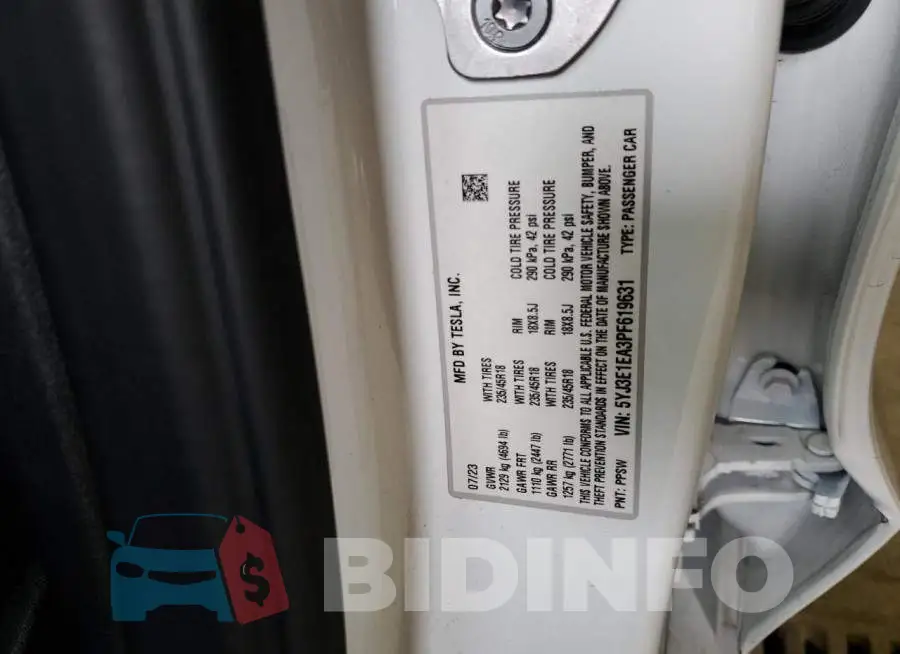 5YJ3E1EA3PF619631 Photo# 12