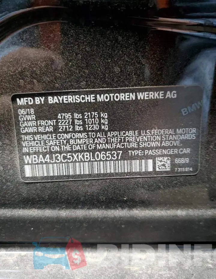 WBA4J3C5XKBL06537 Photo# 13