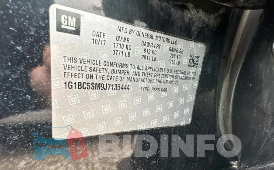 1G1BC5SM9J7135444 Photo# 10