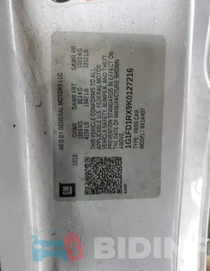 1G1FD1RX9K0127216 Photo# 12