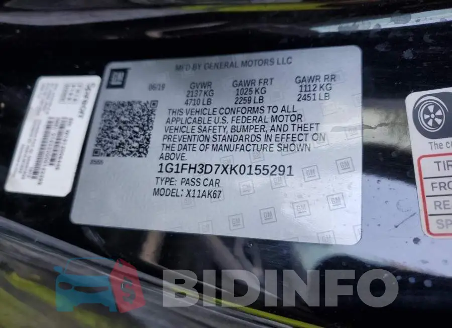 1G1FH3D7XK0155291 Photo# 12