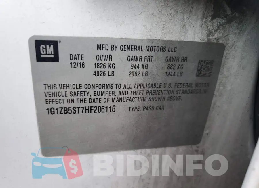 1G1ZB5ST7HF206116 Photo# 13
