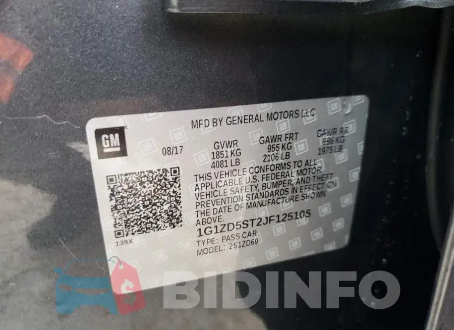 1G1ZD5ST2JF125105 Photo# 12