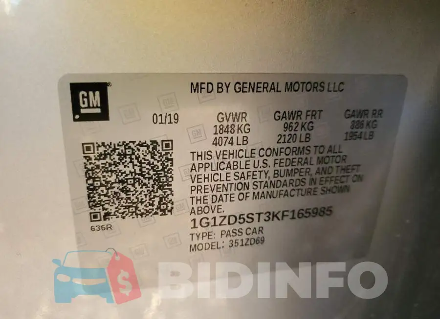 1G1ZD5ST3KF165985 Photo# 12