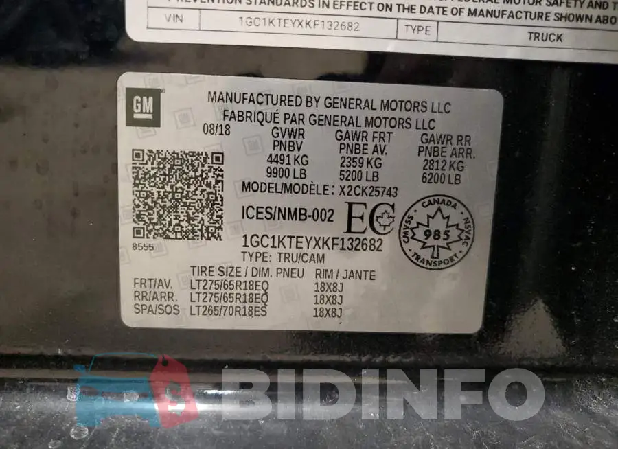 1GC1KTEYXKF132682 Photo# 13