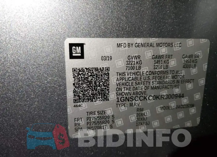 1GNSCCKC0KR300944 Photo# 14