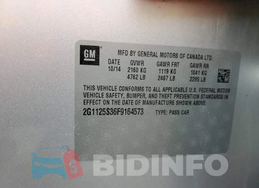 2G1125S36F9164573 Photo# 12