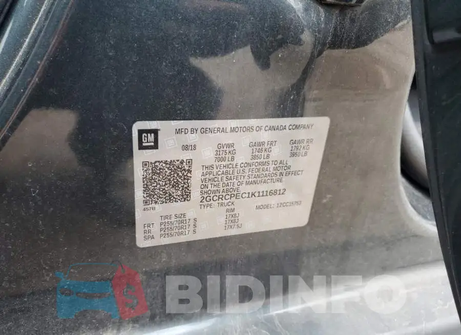 2GCRCPEC1K1116812 Photo# 12