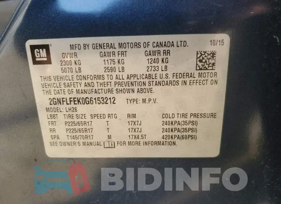 2GNFLFEK0G6153212 Photo# 12