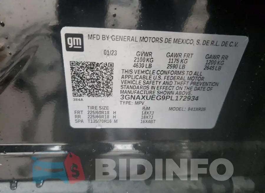 3GNAXUEG9PL172934 Photo# 12