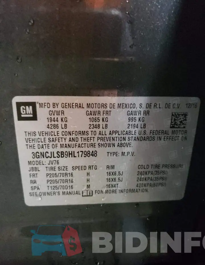 3GNCJLSB9HL179848 Photo# 12