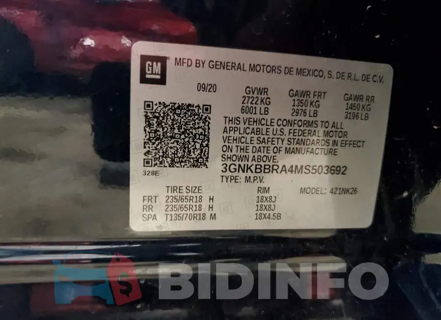 3GNKBBRA4MS503692 Photo# 14
