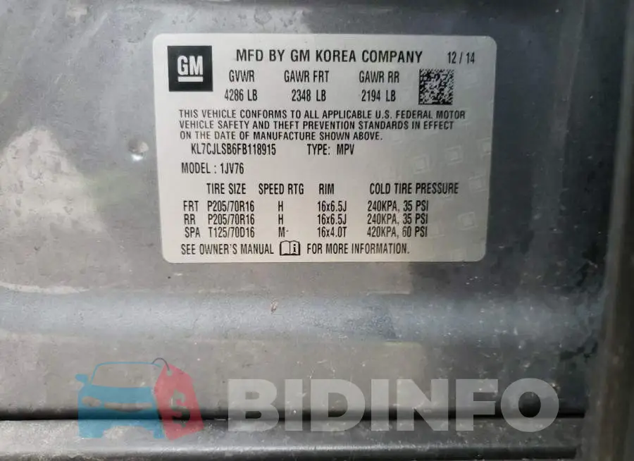 KL7CJLSB6FB118915 Photo# 13