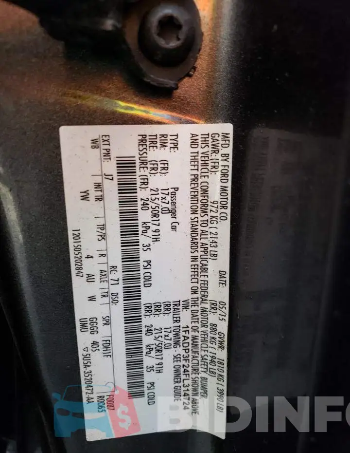 1FADP3F24FL314724 Photo# 12