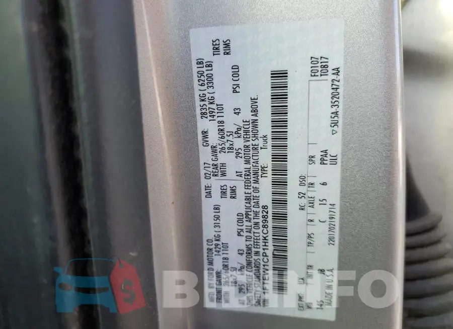 1FTEW1CP1HKC89828 Photo# 12