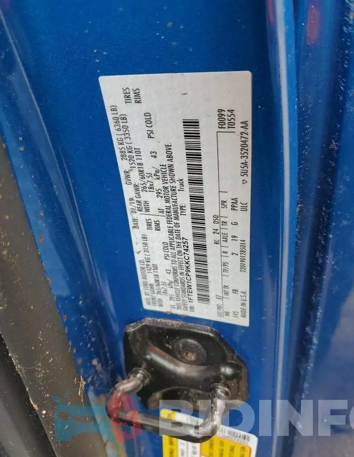 1FTEW1CP9KKC74257 Photo# 12