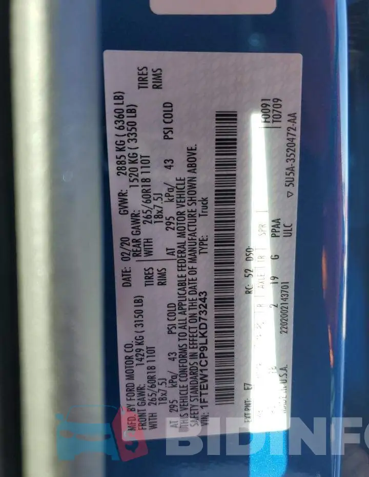1FTEW1CP9LKD73243 Photo# 12