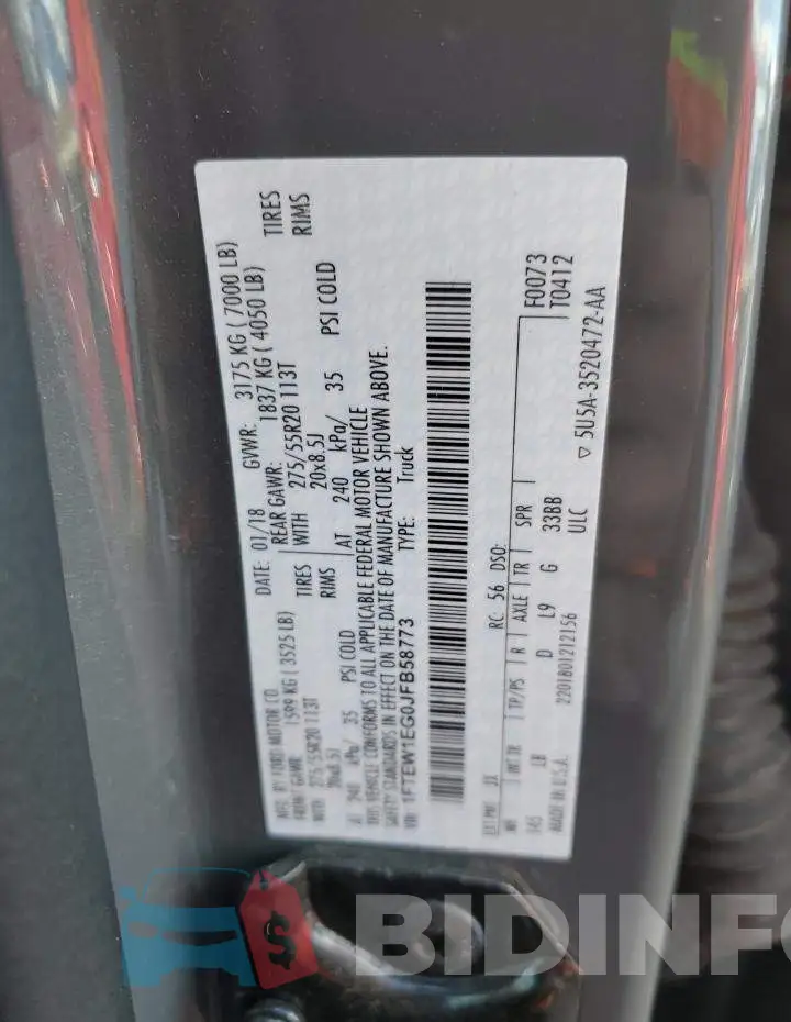 1FTEW1EG0JFB58773 Photo# 12