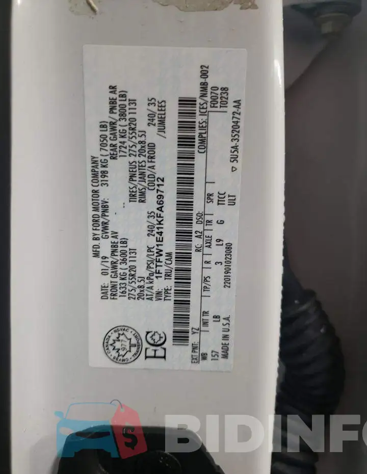 1FTFW1E41KFA69712 Photo# 12