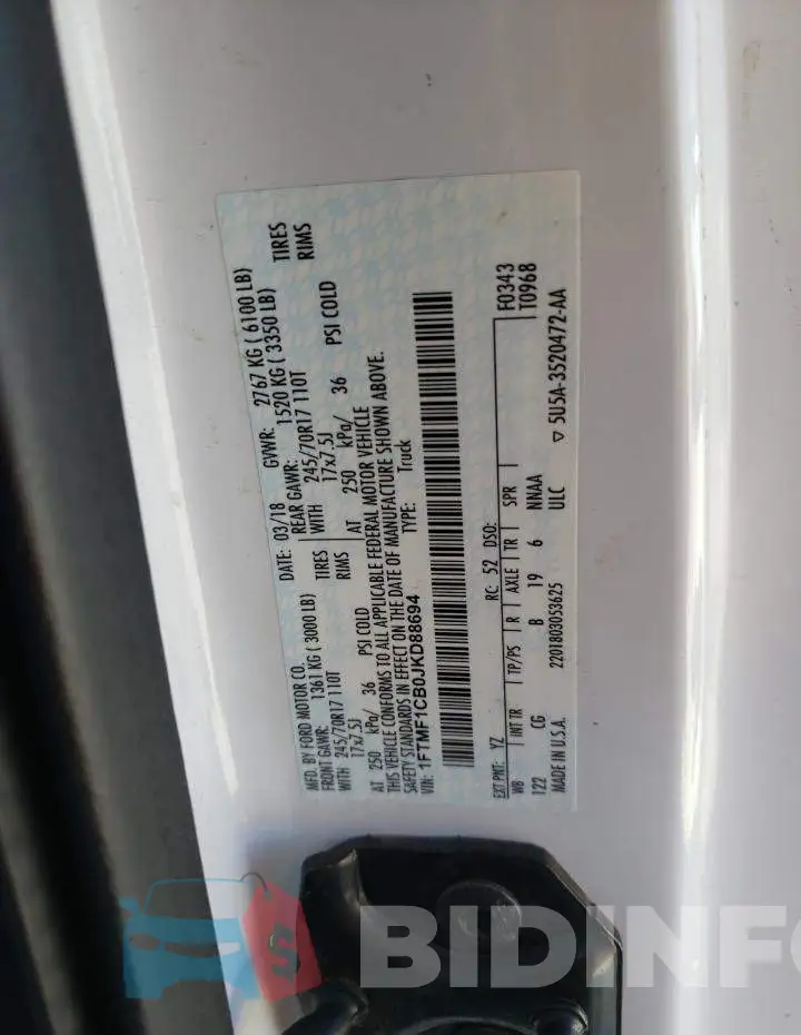 1FTMF1CB0JKD88694 Photo# 12