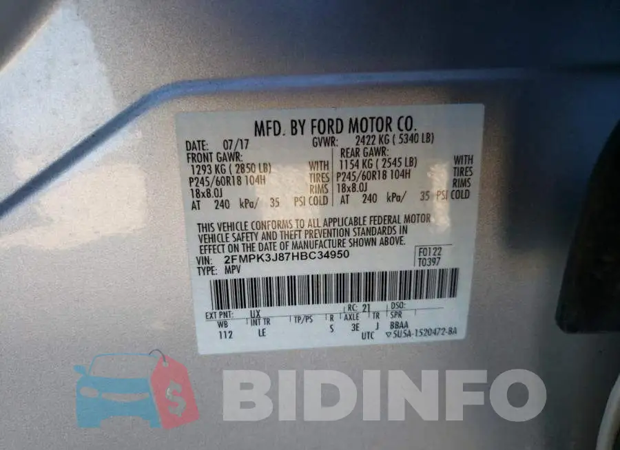 2FMPK3J87HBC34950 Photo# 12