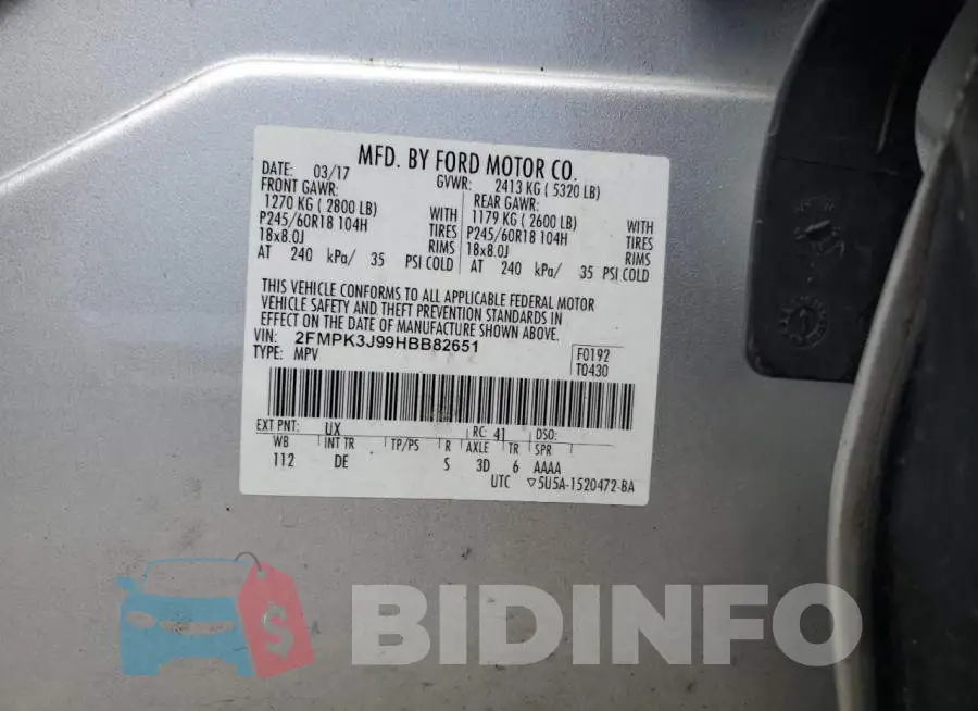 2FMPK3J99HBB82651 Photo# 12