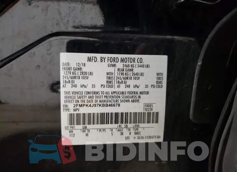2FMPK4J97KBB46678 Photo# 12