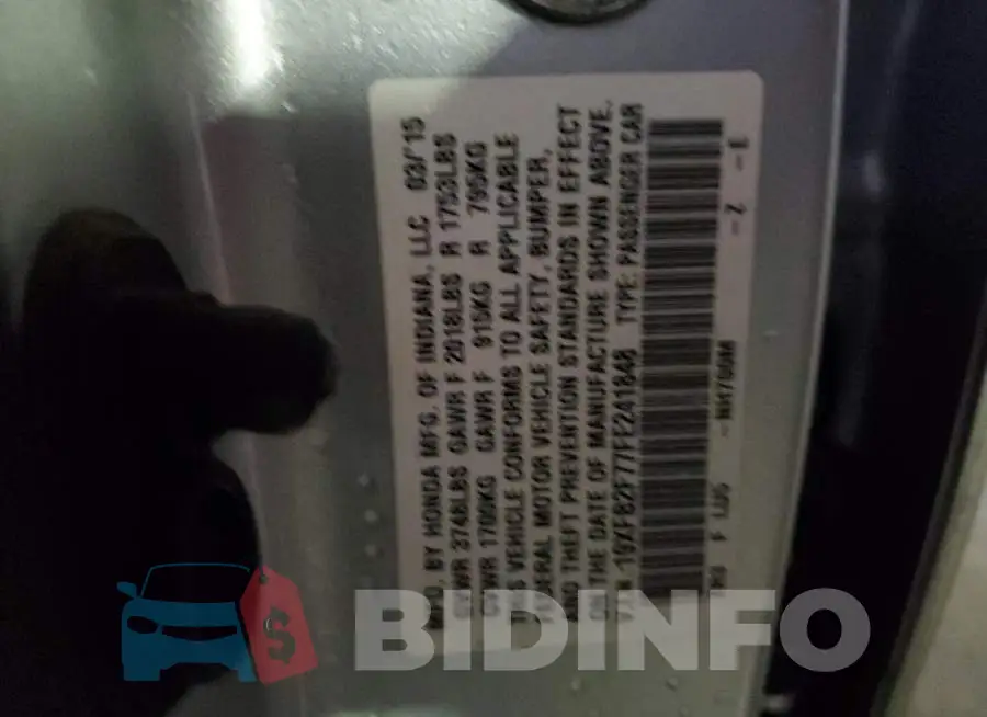19XFB2F77FE241848 Photo# 12