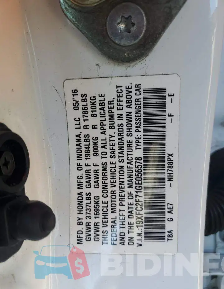 19XFC2F71GE056578 Photo# 12