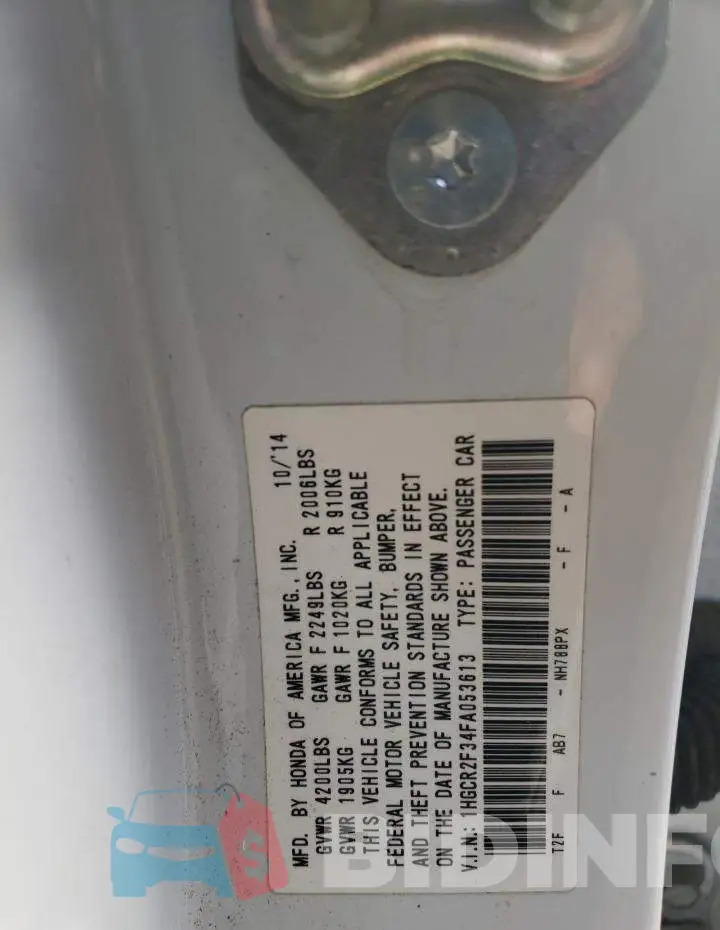 1HGCR2F34FA053613 Photo# 12