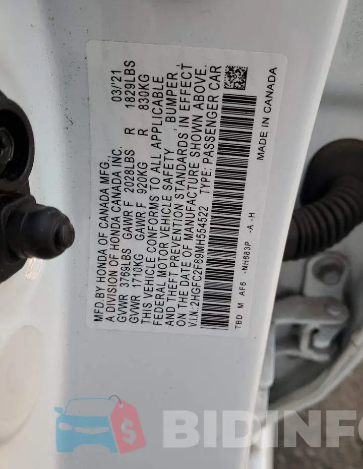 2HGFC2F69MH554522 Photo# 12