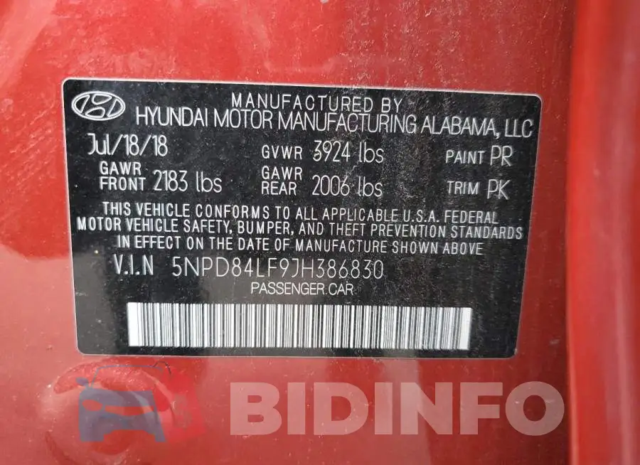 5NPD84LF9JH386830 Photo# 13