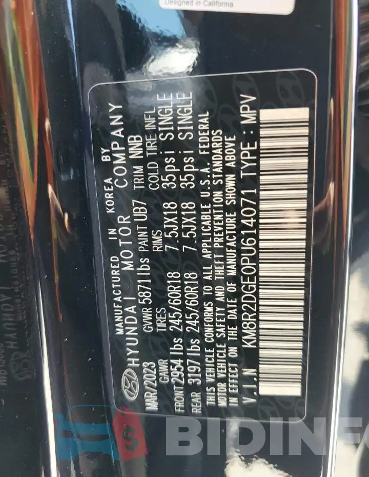 KM8R2DGE0PU614071 Photo# 14