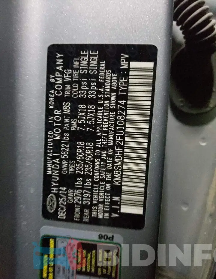 KM8SMDHF2FU108274 Photo# 13