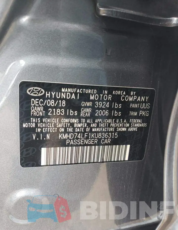 KMHD74LF1KU836315 Photo# 13
