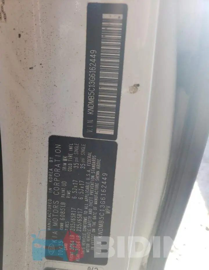 KNDMB5C13G6162449 Photo# 13