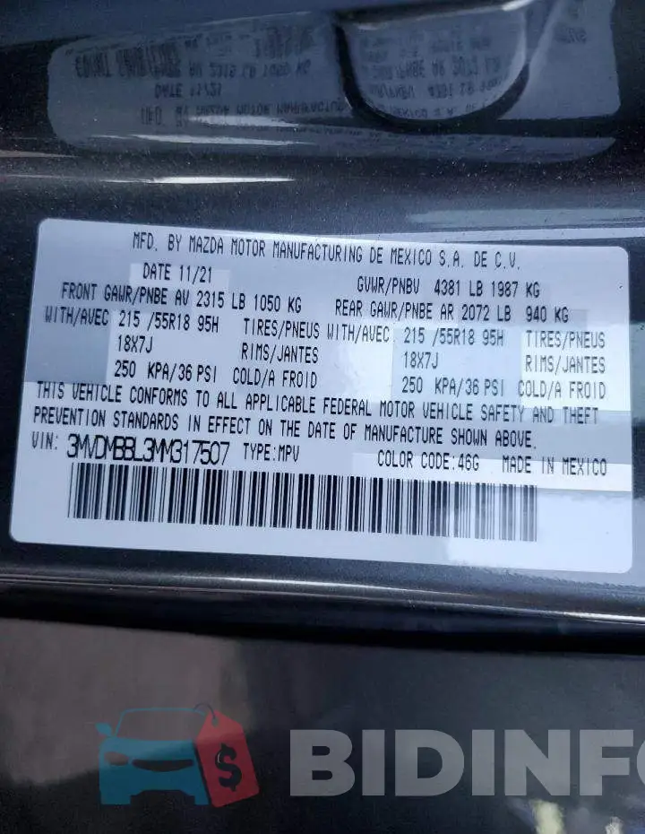 3MVDMBBL3MM317507 Photo# 12