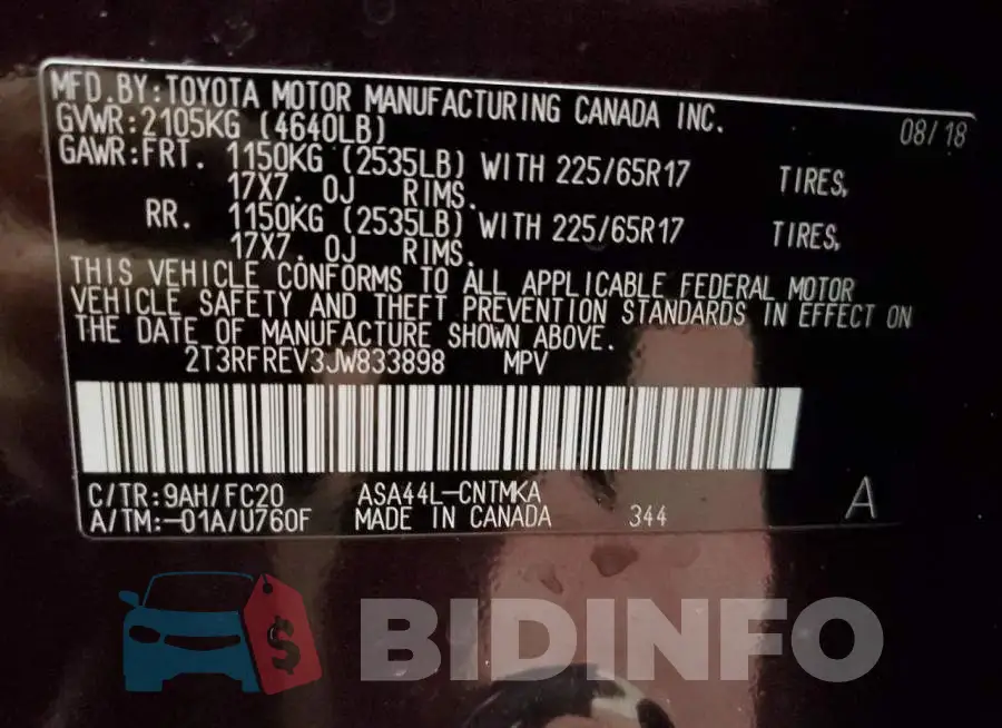 2T3RFREV3JW833898 Photo# 13