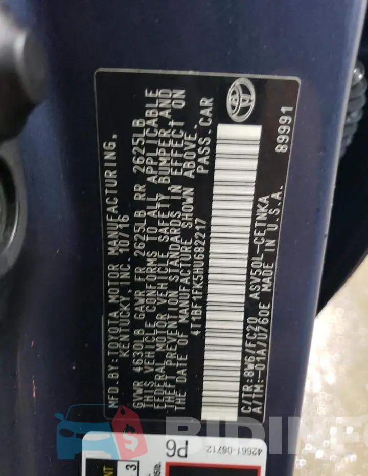 4T1BF1FK5HU682217 Photo# 13