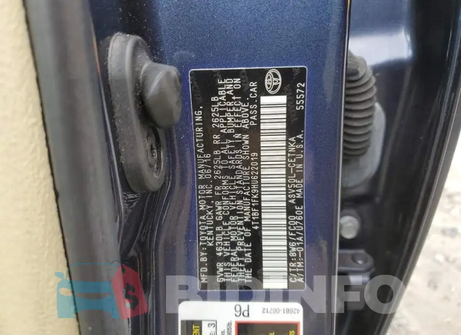 4T1BF1FK9HU622019 Photo# 12