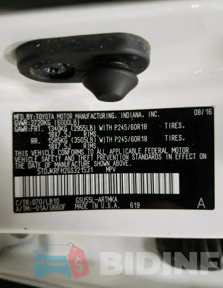 5TDJKRFH2GS321531 Photo# 14