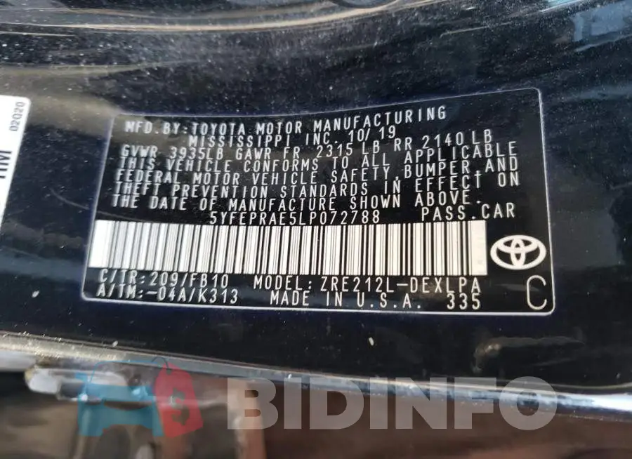 5YFEPRAE5LP072788 Photo# 13