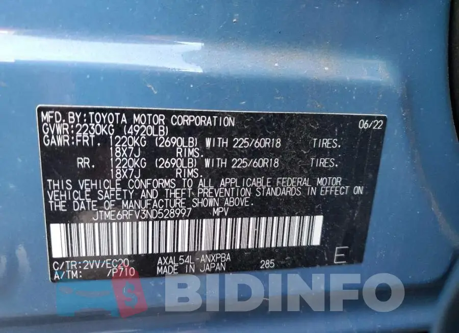 JTME6RFV3ND528997 Photo# 12