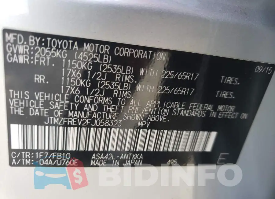 JTMZFREV2FJ058323 Photo# 13