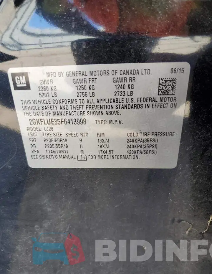 2GKFLUE35F6413998 Photo# 13