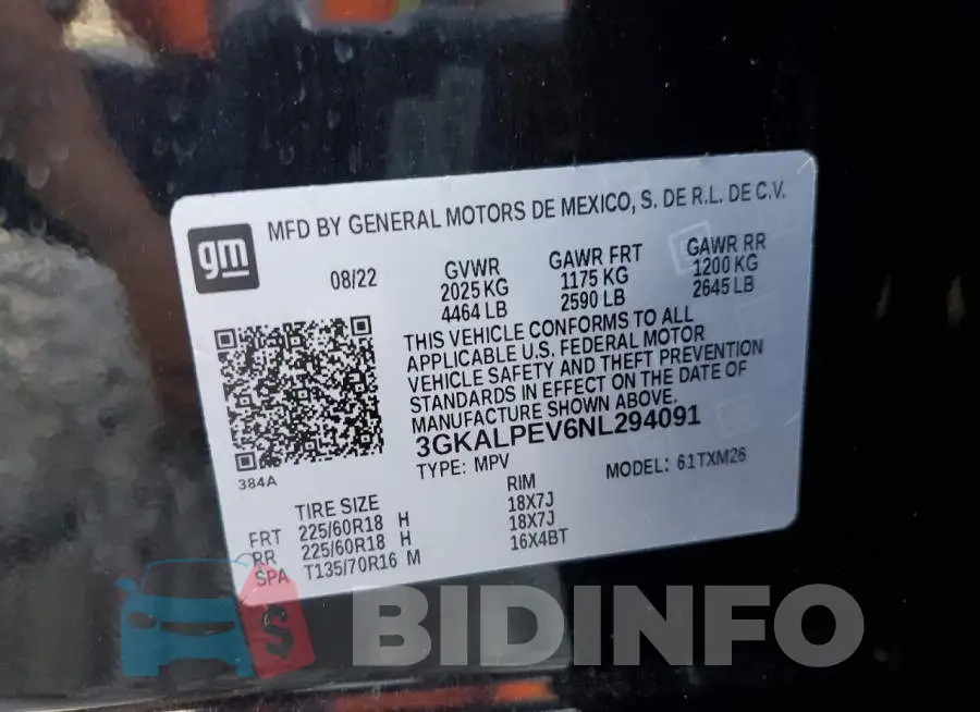 3GKALPEV6NL294091 Photo# 13
